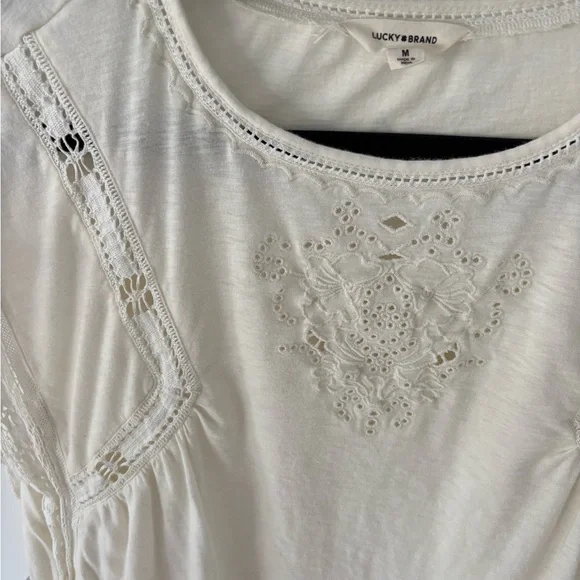 Lucky Brand Cream Lace Women's Top - Picture 3 of 7